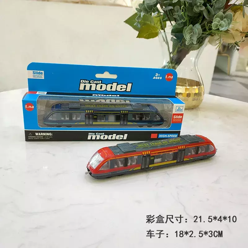 Modèle de voiture de métro en alliage pour enfants, jouet de simulation, voiture market, décoration en boîte
