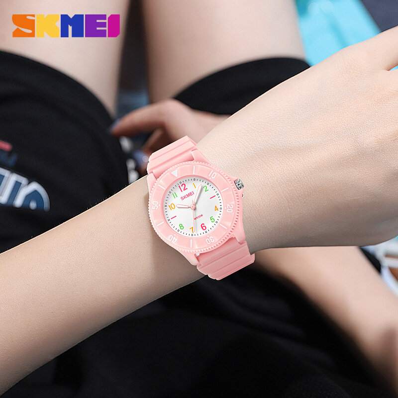 Marka SKMEI nowe miękkie zegarki sportowe dla dzieci z paskiem TPU 50M wodoodporne dziecięce zegarki kwarcowe dla chłopców dziewcząt zegar montre