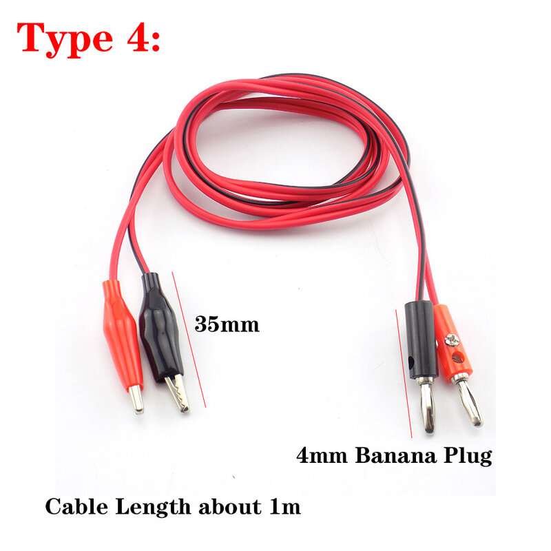 DIY Power Supply buaya Cilps untuk USB Plug uji kabel Lead Jumper kawat Pria Wanita Jack Dual Probe buaya klip listrik