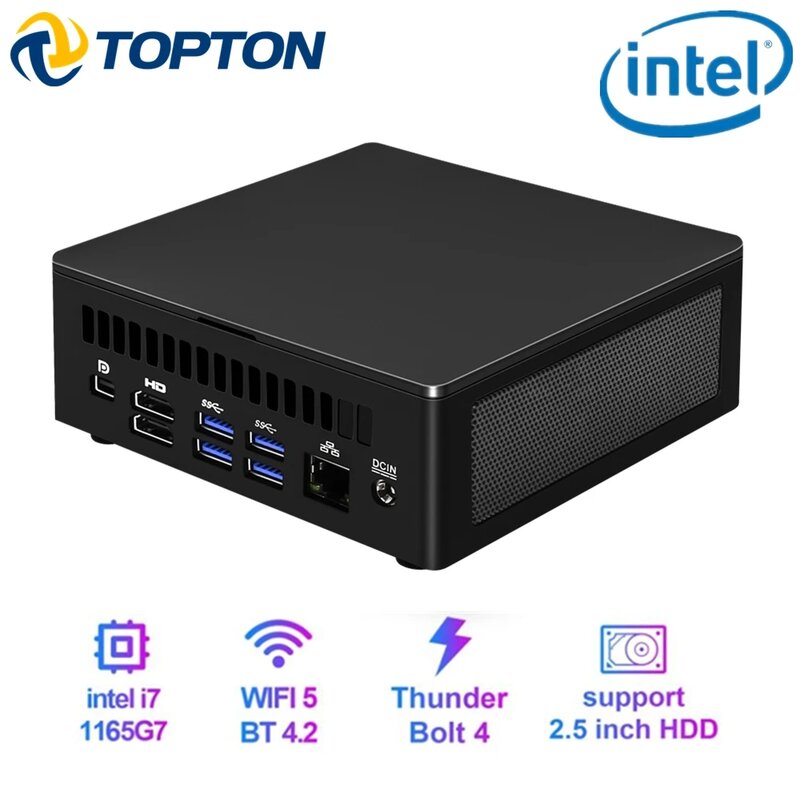Topton คอมพิวเตอร์ขนาดเล็ก1260P NUC คอมแพค P, HDMI DP 8K HTPC, Thunderbolt 4 Windows 10/11, เล็ก, เบากว่า, แข็งแรงกว่า