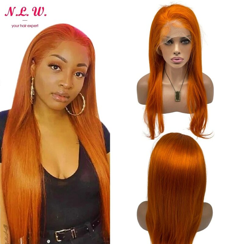 N.L.W #350 цветные человеческие волосы на сетке спереди, парики 13*4, короткие прямые человеческие волосы, 20 дюймов, фронтальные волосы для женщин, плотность 180%