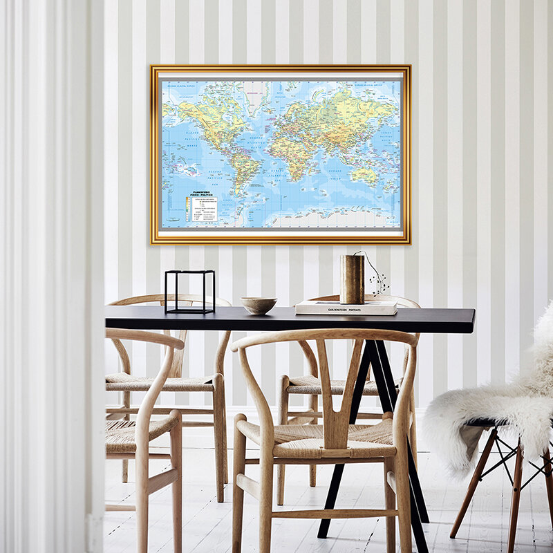 スペインの59x42cmスペインの世界地図キャンバスプリント寝室オフィスの装飾学校教育用品