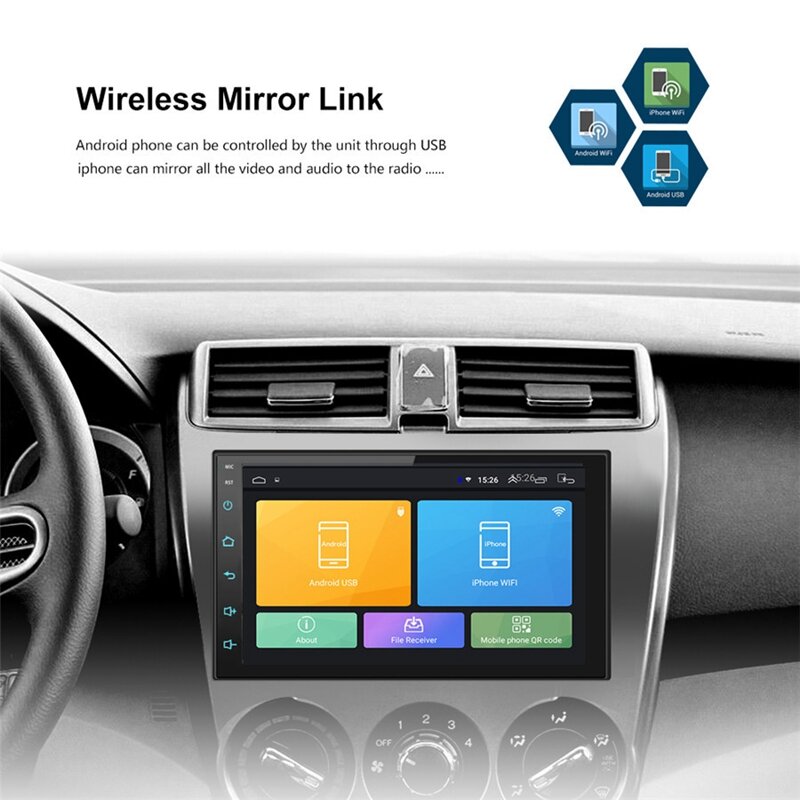 7-дюймовый 2Din универсальный GPS-навигатор Bluetooth автомобильный радиоприемник Android 8,1 Wifi автомобильное аудио стерео FM USB MP5 емкостный сенсорный экран Ca
