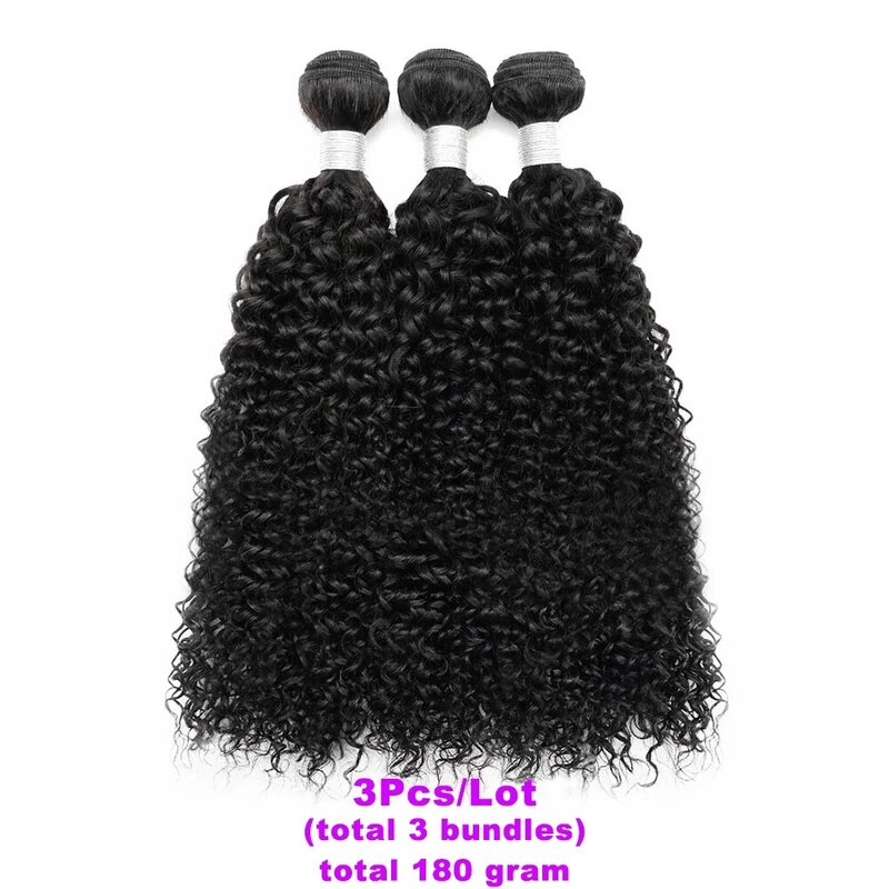 60Gram/Bundel Jerry Krullend Menselijk Haar Bundels 12 Tot 22 Inch Remy Indian Hair Extensions Zwarte Kleur Dubbele Wefts Krullend Haar