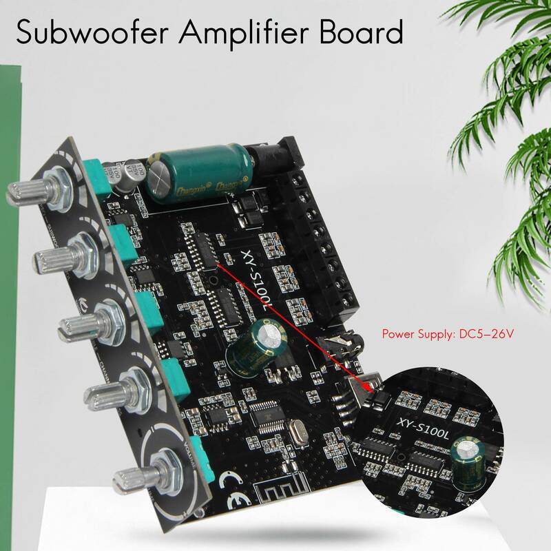 Subwoofer Stereo Power Audio, Amplificador Board, Bluetooth 5.0, 2.1 Canais, 50WX2 + 100W Speaker, AMP, XY-S100L