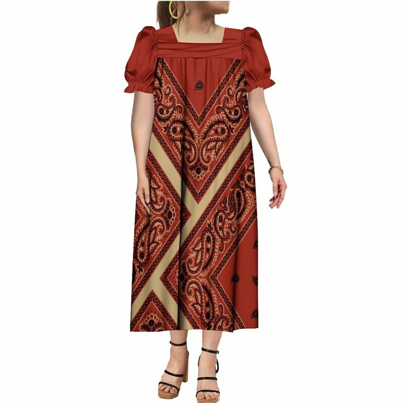 Tropikalny kwiatowy wzór polinezyjskie koszule męskie MUMU wysokiej jakości Samoa para nosi miękką tkaninę damską sukienkę