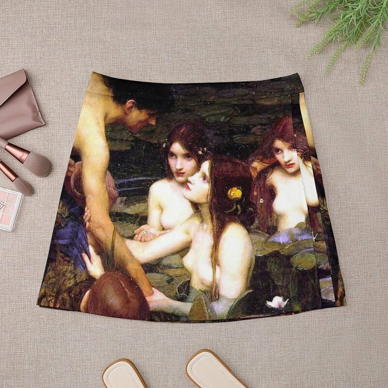 Mini jupe imprimée Hylas and the Nymphs pour femme, vêtements d'été, style japonais, John William Waterhouse