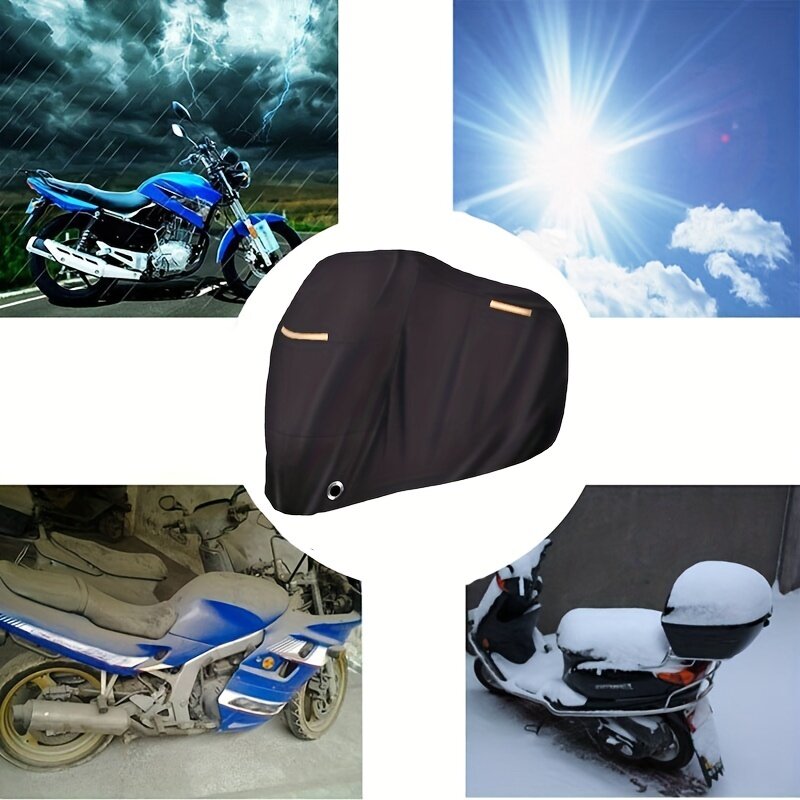 190T 오토바이 커버, 오토바이 및 전자 자전거용 야외 실내 보호, 사계절 방수 방진 UV 보호