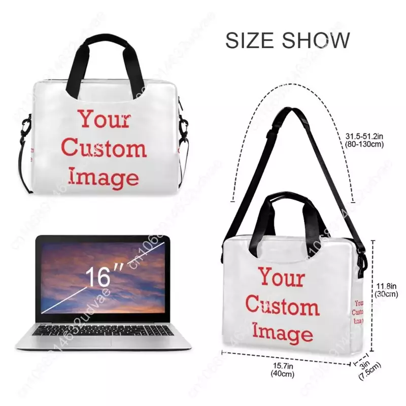 Maleta de negócios personalizada para homens e mulheres, padrão personalizado, bolsa do mensageiro do ombro, bolsa para computador ou laptop, bolsas de viagem