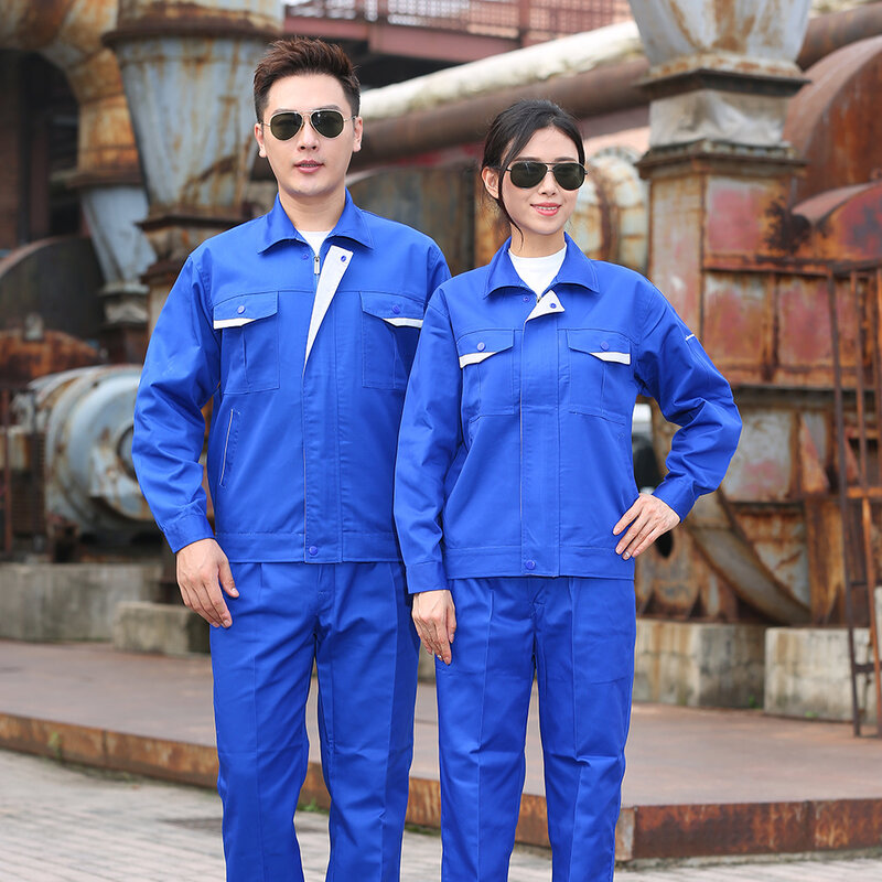 Spring Work Clothing Factory Workshop Durable Uniforms Auto Repair Mechanical Worker Coveralls Plain Color Labor Workwear Cargo