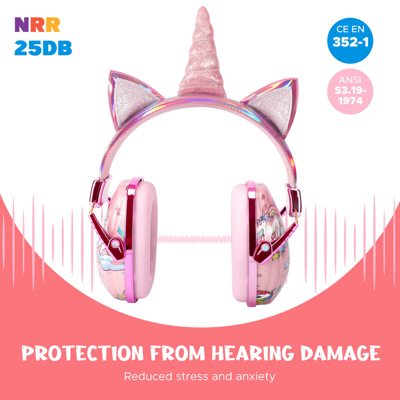سماعات أذن للأطفال جديدة لحماية الضوضاء حماية من الضوضاء سماعات أذن لحماية السمع للأطفال هدايا للأطفال سماعات أذن مزودة بخاصية إلغاء الضوضاء 22dB