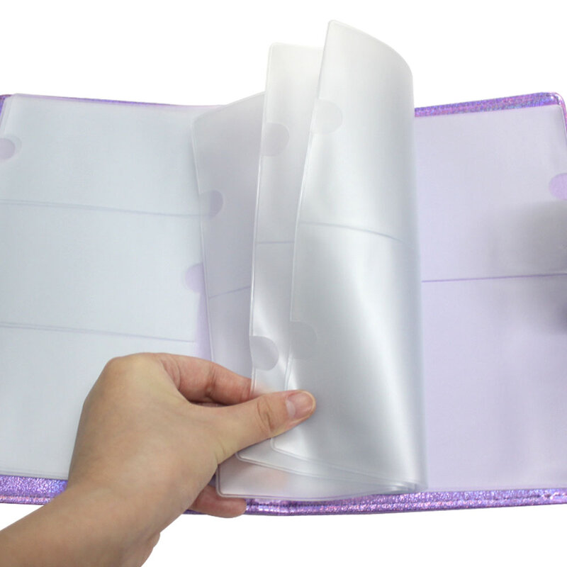 Support de plaque d'estampage Laser violet 50 fentes, étui rectangulaire pour outils de manucure Nail Art, sac de rangement vide