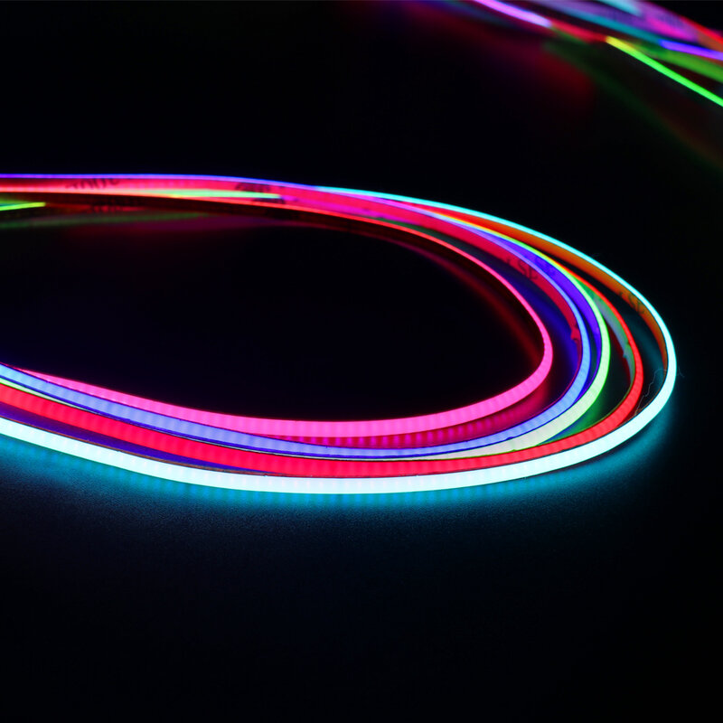 Luzes coloridas COB LED Strip para Home Decor, Fita LED de alta densidade, DIY, FPV, azul, rosa, vermelho, roxo, DC 12V, 3mm