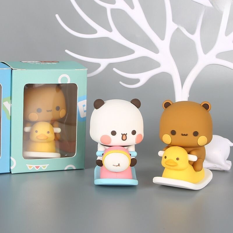 Figura de oso Panda de Bubu Dudu, muñeco de juguete coleccionable, bonito Oso De Acción Kawaii, adorno para el hogar, regalo de cumpleaños y Navidad, 2024