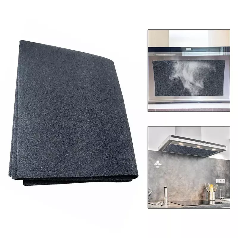 Filtre à charbon actif pour hotte de cuisine, 57x47cm, en coton, adapté à diverses gammes, accessoires