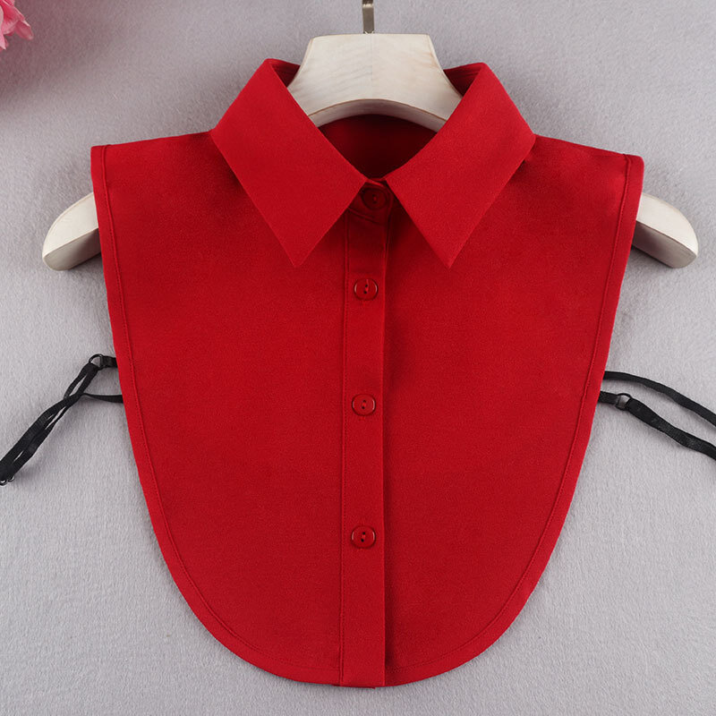 Faux col de chemise pour femme, pull polyvalent avec poignées décoratives amovibles