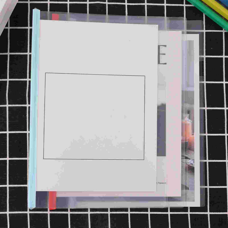 10 Stuks Mappen 10 Stuks Transparante Kleine Staaf 10 Blauwe Omslag Bindstaven Plastic Glijbaan Voor Boekverslag Trekken Paperclips