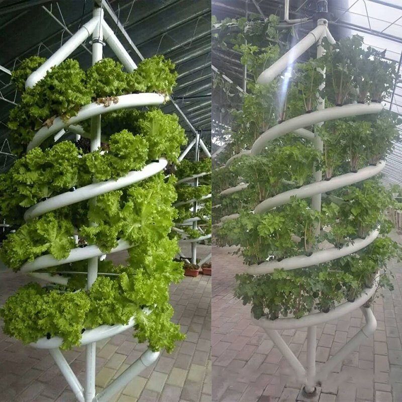 Estufa jardim hidropônico fazenda espiral sistema de plantio interior inteligente aeróbio sistema vertical hidroponia instalação plantador