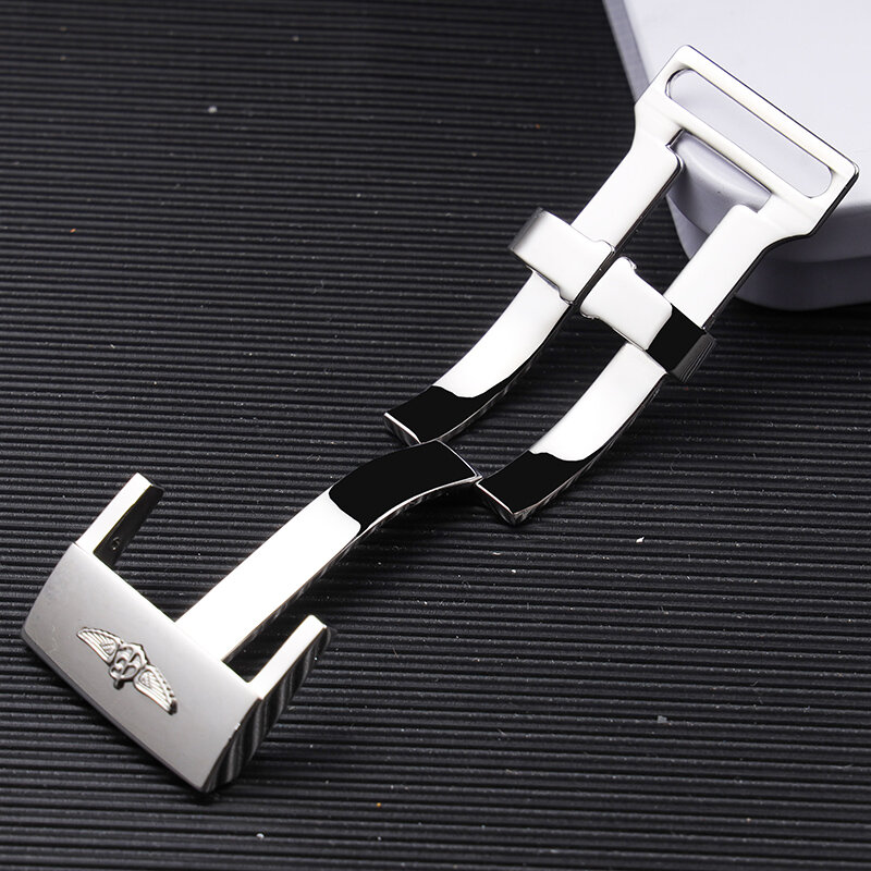 316L High quality Classical 20mm Silver Solid Stainless Steel Deployment Clasp For Breitling Metal Accessory Buckle