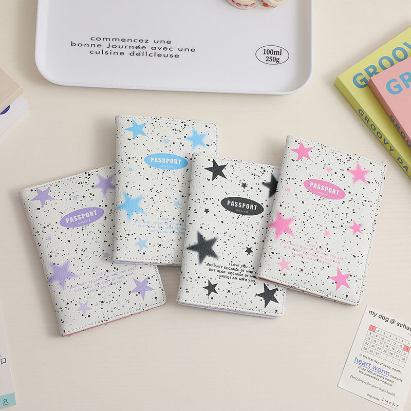 Multi-Function Star Pattern PU Leather Passport Cover Ultra-thin Waterproof Passport Protector Credit ID Card Wallet Passport Ho