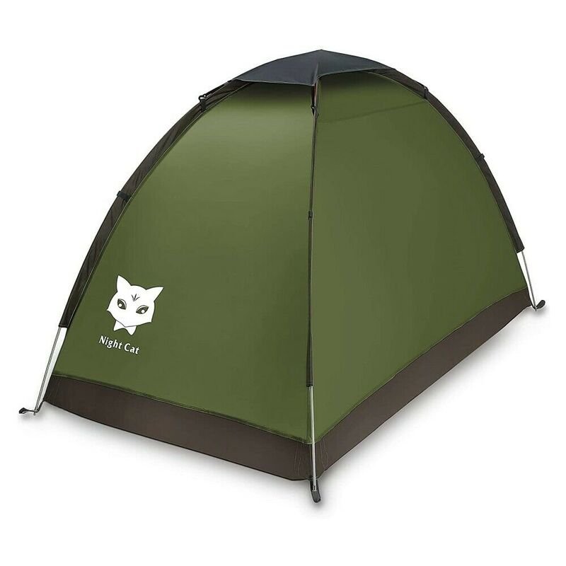 Tenda Backpacking Tahan Air untuk 1-2 Orang untuk Hiking Tenda Kemah Pelindung Matahari Tentara Baru Hijau