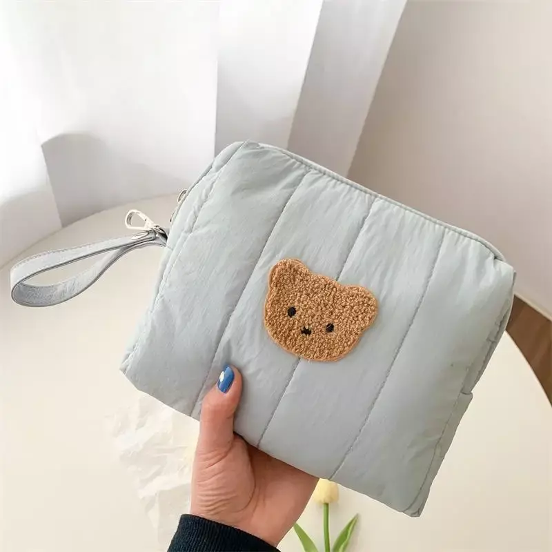 1 pezzo bella borsa per pannolini per bambini moda coreana Kawaii Cartoon Bear borsa per pannolini borsa portatile per passeggino mamma Kawaii