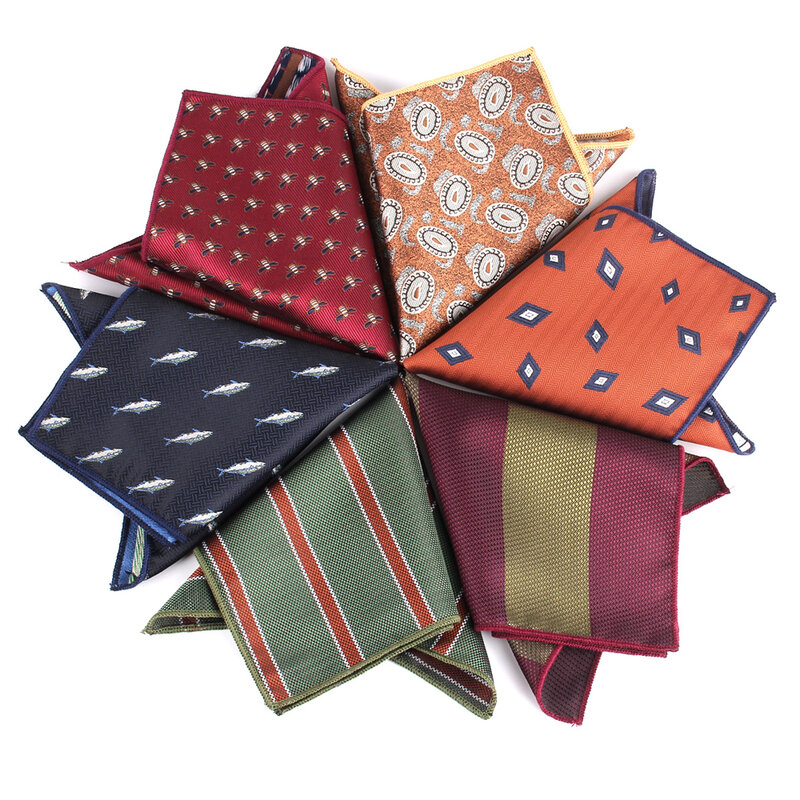 Suits Pocket Square For Men Women Striped Chest Towel Hanky Gentlemen Hankies Men's Handkerchief Cartoon Pocket Towel Gifts