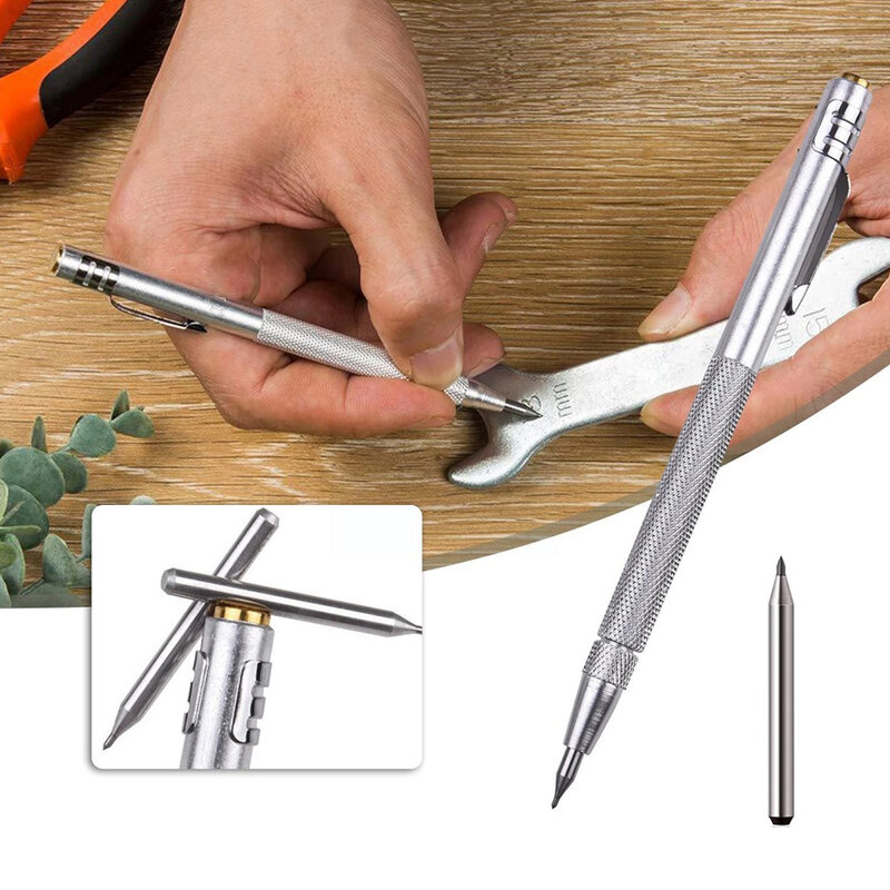 1PC Tungsten Carbide Scribe Pen Carbide Scriber Pen Metal Wood Glass Tile Cutting Marker Pencil Metalworking Woodworking