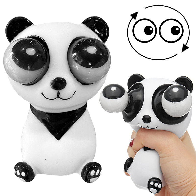 Mainan Panda Remas lucu mainan cubit bola mata Burst Remas anak-anak dewasa mainan pereda stres hadiah mainan dekompresi mata dapat diputar