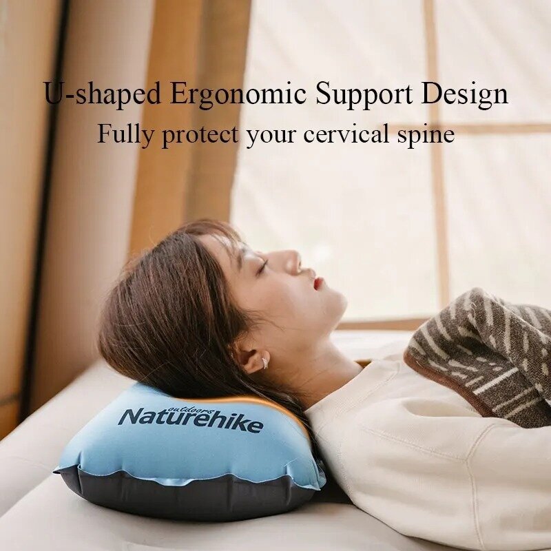 Naturehike Camping Automatic Inflatable Pillow Ultralight Silent Foam Self Inflating Sleeping Pillow Hiking Travel Air Pillow