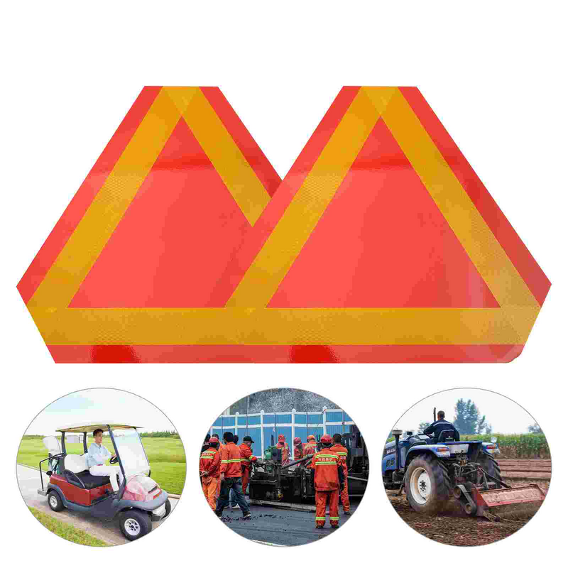 Bandeira reflexiva do carro do triângulo refletor, Sinal de aviso vermelho do veículo, Refletores magnéticos, 2 pcs