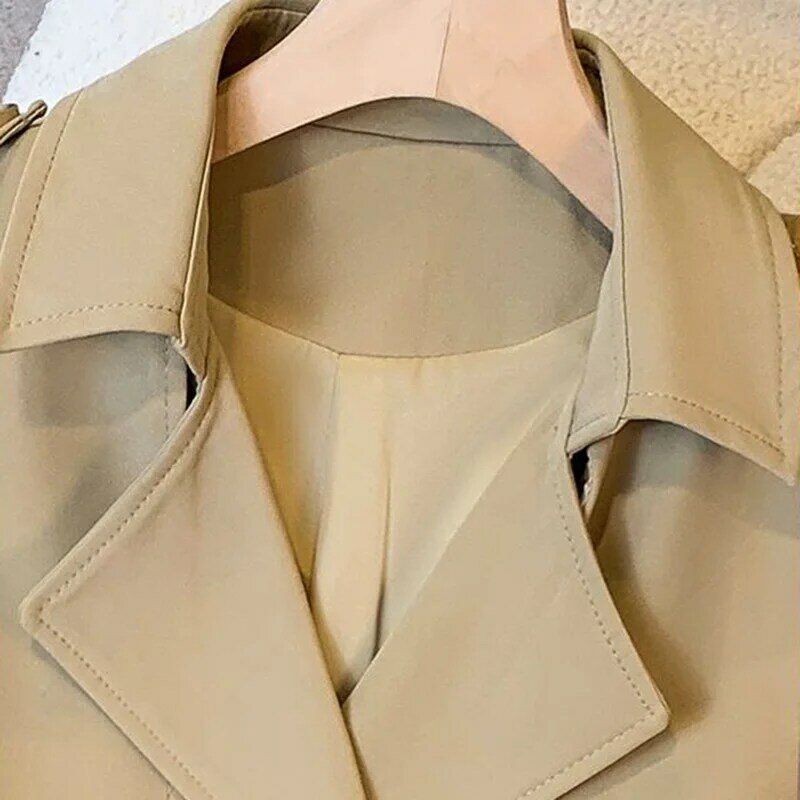 Casaco trincheira casual para mulheres, versão coreana, top longo para senhoras, nova moda