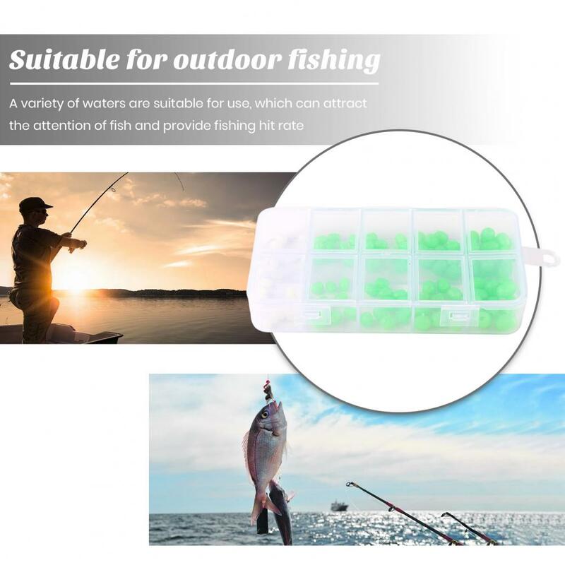 100Pcs Oval Fishing Beads Luminous Silicone Mini Size Lightweight Portable Saltwater Freshwater Fishing Beads pesca
