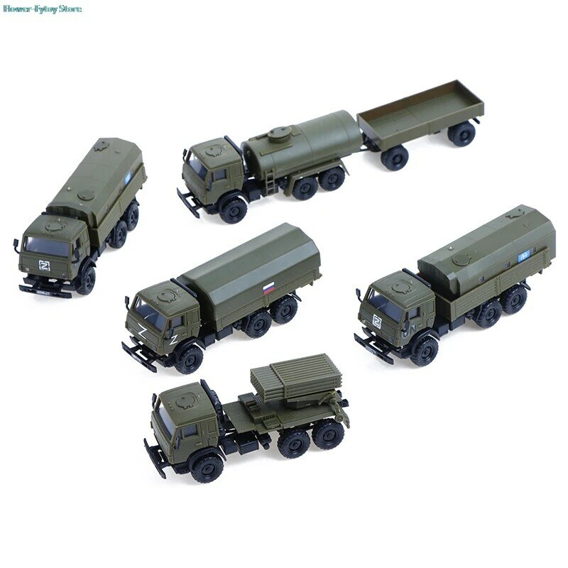 1/72 Rosja KAMAZ-5350 Ciężarówka wojskowa Montaż Puzzle Model Rakieta Symulowany Model artylerii Zabawka dla chłopców