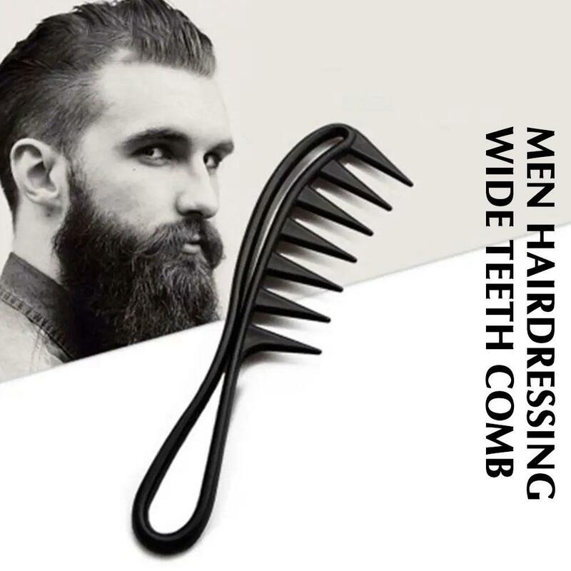 Escova de cabelo de dentes largos para homens, pente de óleo, pente grande retro, ferramentas de massagem, casa, estilo, barbearia, peixe, Z8Y2