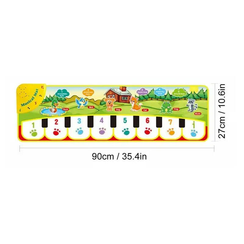 Alfombrilla de Piano para niños con modos de diseño ajustable, tapete de juego Musical plegable de 5 modos, no tejido, portátil, batería suave, juguetes educativos