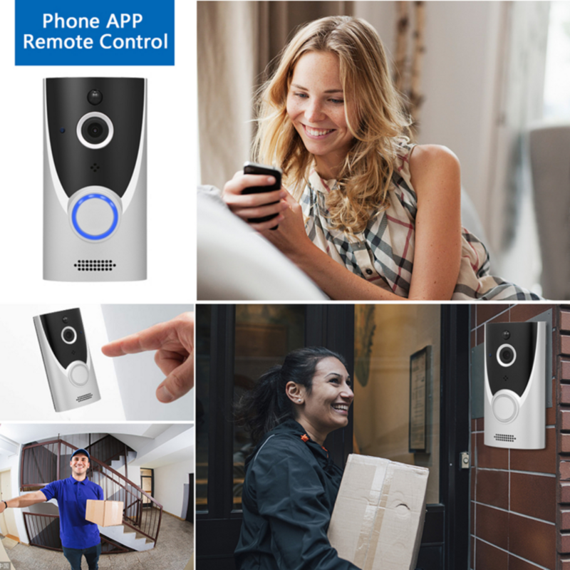 Z zabezpieczeniem przeciw kradzieży domofon wizyjny M16 720P Full HD inteligentne bezpieczeństwo apartament pierścień dzwonek do drzwi wi-fi telefon kamera bezprzewodowa wideodomofon