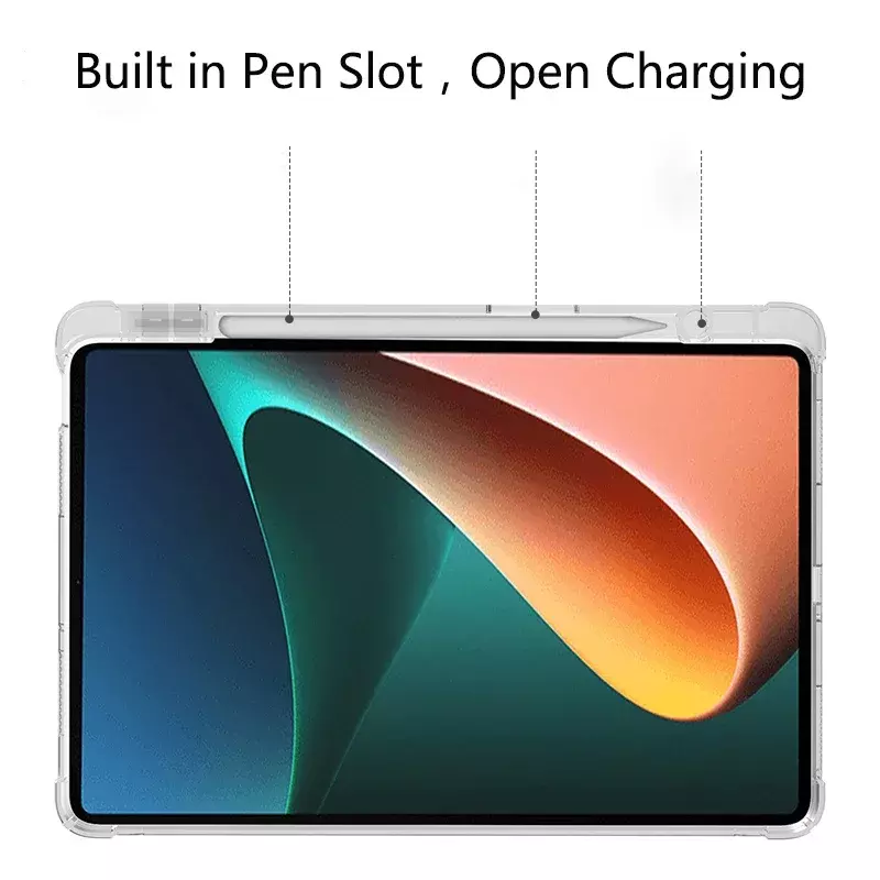 Чехол-держатель для карандашей для Lenovo Tab P11 Pro, чехол для планшета Lenovo P11 M10 Plus 3rd 10,6 Xiaoxin Pad 2022 2024 11, силиконовый чехол