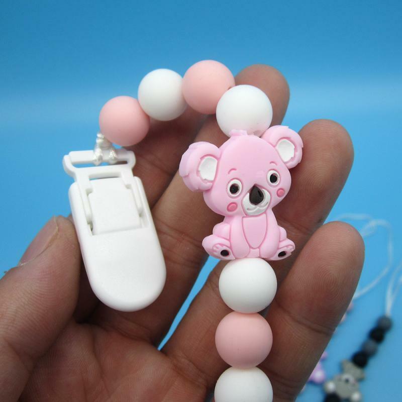 Baby Silicone Pacifier Clips Koala Cartoon Anti-lost Pacifier Chain Food Grade Baby Molar Teether Toy Pacifiers Accessories