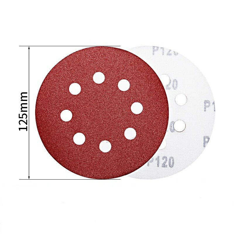 5inch 8 Hole 125mm Sanding Paper Screen Discs Woodworking Metal Grinding Disc Abrasive Polishing Tool 40/60/80/100/120/2000Grit
