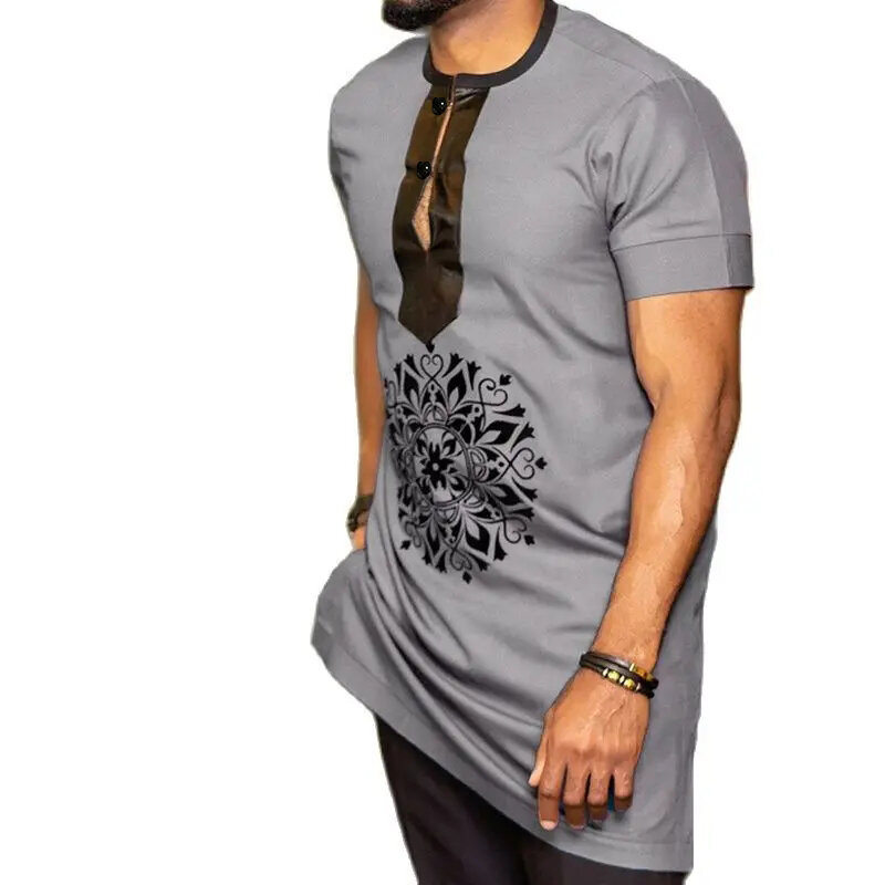 Dashiki t-shirts para homens, roupas tradicionais africanas, kaftan camiseta, moda casual