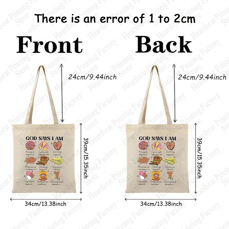 God Says I Am Mexican Pattern Tote Bag Canvas Shoulder Bag for Christian Daily Commute Women's Reusable Shopping Bag