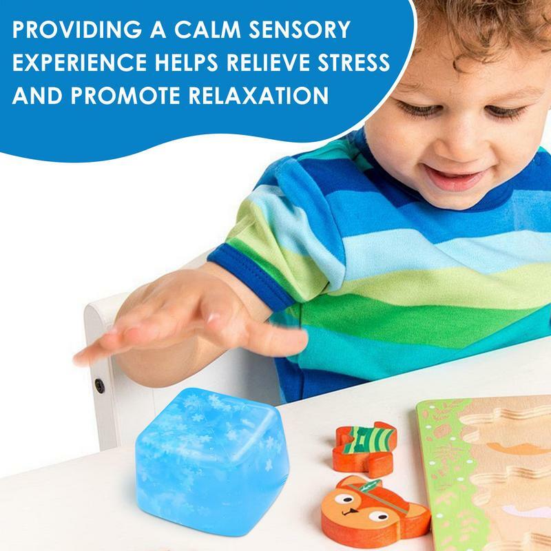 Odprężające zabawka sensoryczna w kształcie kostki lodowe zabawki do ściskania trwałe piłki stresowe zabawki typu Fidget sensoryczne na Boże Narodzenie urodziny