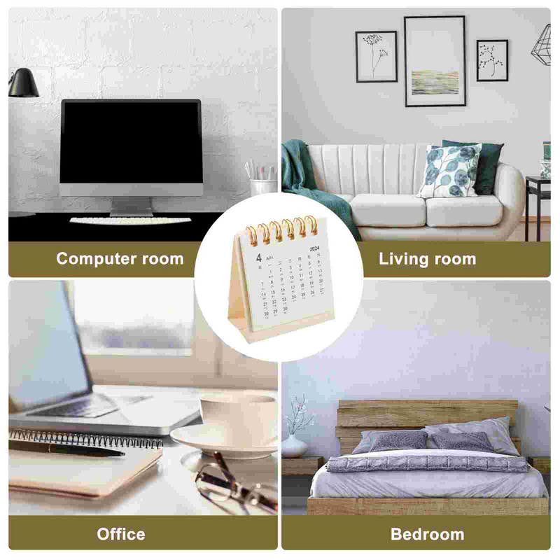 Mini Desktop Calendar, Desktop Calendar, Small Standing Flip Calendar, Mensal Planner, Home and Office Decoração
