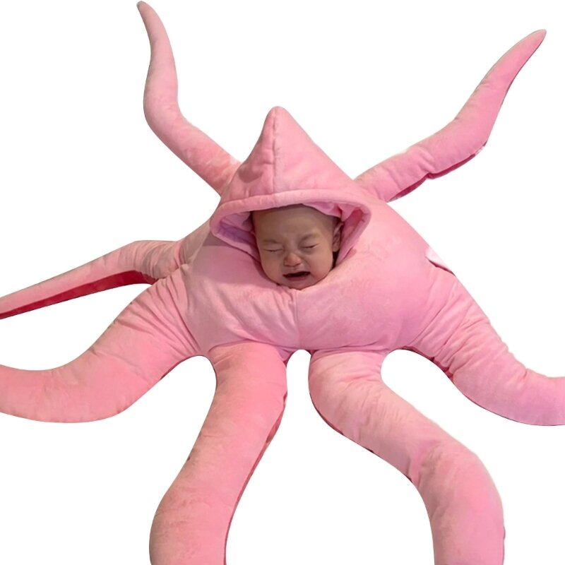 Bebê polvo cosplay traje novidade brinquedo pelúcia animal boneca garra máquina fornecimento transporte da gota