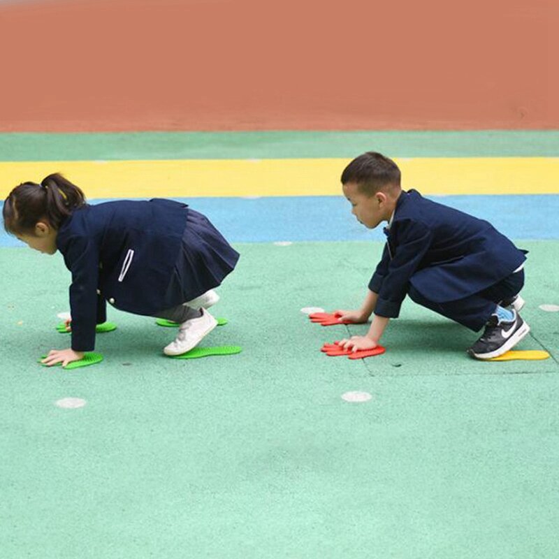 16คู่และฟุตเกม4สีของเล่นเด็กกระโดดเล่นกีฬาการออกกำลังกายในร่มกลางแจ้งเกม