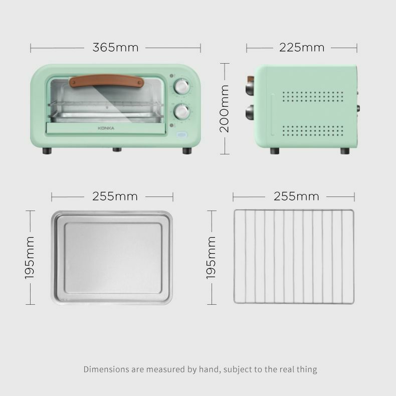 KONKA forno elettrico 12L 800W cucina verde girarrosto multifunzionale per 1-3 persone Pizza pane tostapane Barbecue