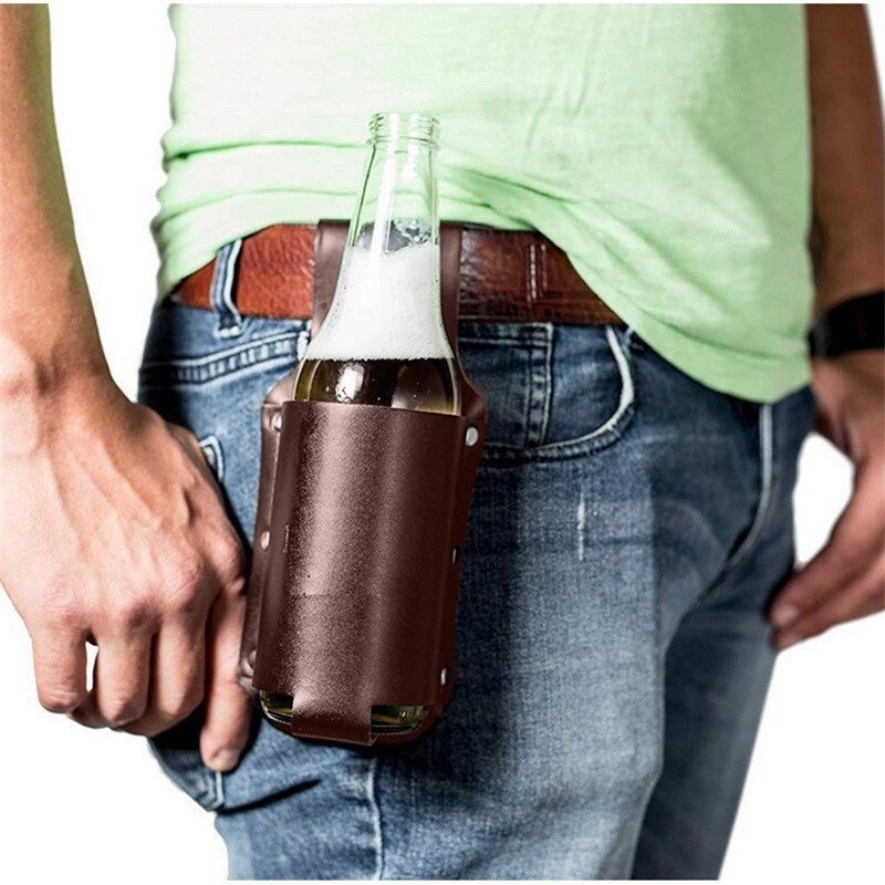Top!-Classic Beer Holster, Leather, Espresso