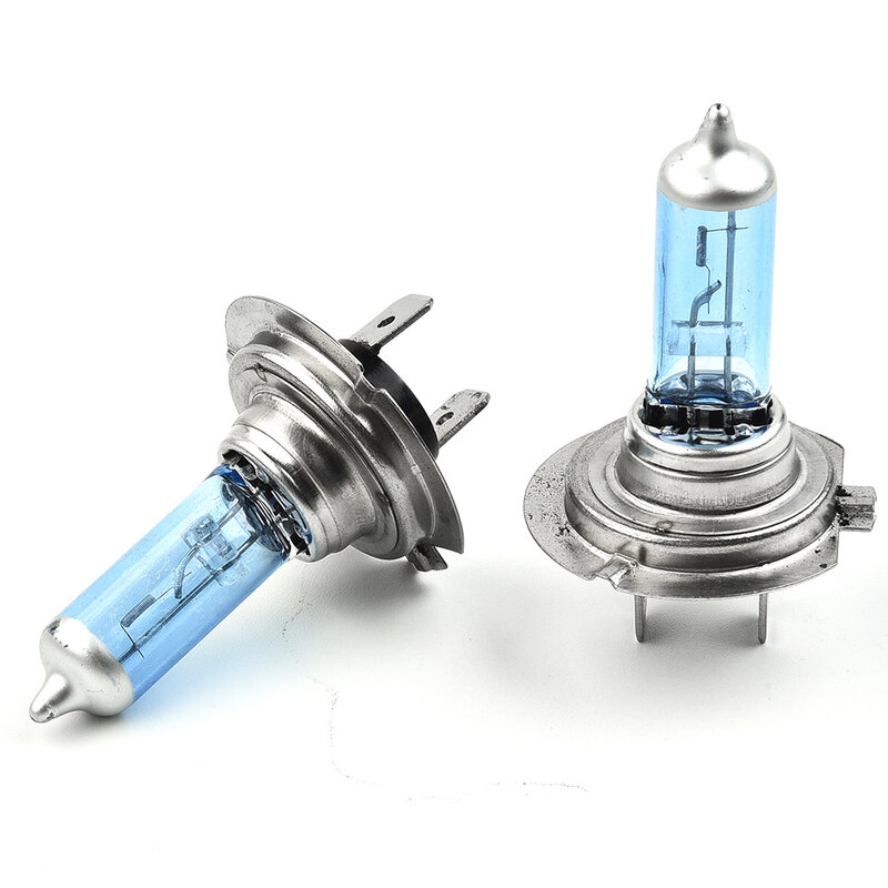 10pcs Car Headlight Bulb H7 55W Ultra White-Light Blue Bubbles Auto Halogen Lamp DC 12V-6000K Quartz Glass Tube