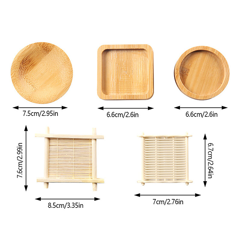 Bamboo Cup Mat Tea Table Placemats Coaster Restaurant Home Kitchen Living Room Natural Retro Decor Accessories